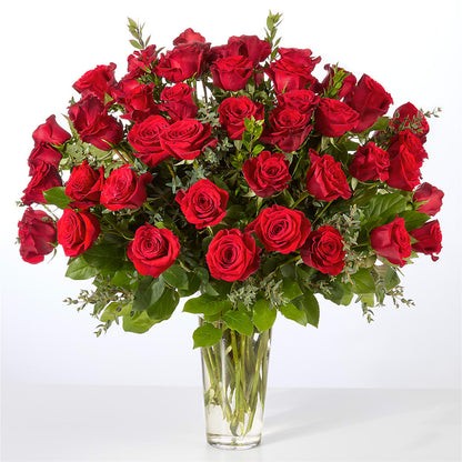 Forever Yours Fifty Stem Red Rose Bouquet – GARDEN GRACE FLORIST AND GIFTS, Warrenville SC